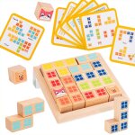 Blocs de construction en bois pour l'education des chats et des souris, jeu de socit, cadeau prscolaire, ...