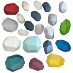 Bloc de construction en bois pour enfants, 21 pices, jouet cratif, jeu a empiler, arc - en - ciel, ...