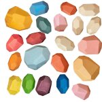Blocs de construction en bois pour enfants, 5 pices, jouet cratif, jeu d'empilage, arc - en - ciel, ...