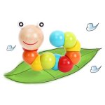 Blocs de construction caterpillar pliables en bois pour enfants, jouets educatifs pour bébés, jouets ... Blocs de construction caterpillar pliables en bois pour enfants, jouets educatifs pour bébés, jouets ...
