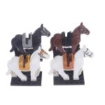 Blocs de construction de chevaux, figurines de guerre, blocs de construction de chevaux, miniatures, ...