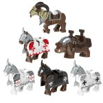 Blocs de construction modèle de chevalier médiéval, 6 pièces, cheval de guerre, cochon, chèvre, soldat, ... Blocs de construction modèle de chevalier médiéval, 6 pièces, cheval de guerre, cochon, chèvre, soldat, ...