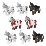 Blocs de construction modle de chevalier mdival, cheval de guerre, 8 pices, compatible avec figurines ...