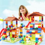 Blocs de construction coulissants de grande taille, jouets en briques de toit a grosses particules compatibles ...