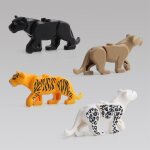 Blocs de construction crocodile puma, panthre, lopard, lion de montagne, jungle, 4 pices, jouets d'action, ...