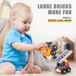 Blocs de construction educatifs pour enfants - vhicules de secours (pompiers, hlicoptre, taxi), plastique ...