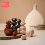 Blocs de construction empilables en bois, pierres d'�quilibre, jouets educatifs d'apprentissage pr�scolaire, ...
