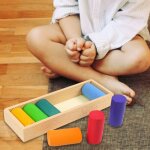 Blocs de construction a empiler en bois, jouets artisanaux sensoriels, outils d'enseignement, d�veloppement ...
