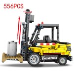 Blocs de construction pour enfants, ing�nierie de haute technologie, levage, ville, grue, camion, pelle, ...