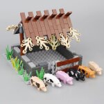 Blocs de construction pour ferme, cochon, animal, modle moc, briques a monter soi - mme, jouets educatifs, ...