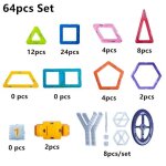 Blocs de construction magntiques 3d de 64 a 164 pices, mini taille, ensemble de construction magntique ...