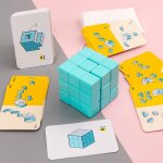 Blocs de construction montessori empilés en bois massif 3d, cube, jouets educatifs pour enfants, cadeau ... Blocs de construction montessori empilés en bois massif 3d, cube, jouets educatifs pour enfants, cadeau ...