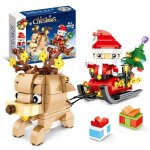Blocs de construction de noël pour enfants, traîneau d'élan, jouets de personnages du père noël, jouets ... Blocs de construction de noël pour enfants, traîneau d'élan, jouets de personnages du père noël, jouets ...