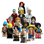 Blocs de construction one piece 14pcs luffy ace white beard nami frank brook sabo fighting block toys ...