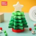 Bloc de construction en silicone, arbre de no�l, cubes souples pour enfants, jouets a empiler montessori, ...
