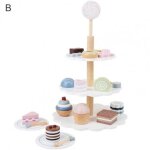 Bloc de construction de support de cupcake, joli jouet l�ger cultiv�, accessoires de th� de l'apr�s - ...