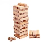 Blocs de construction de tour en bois, 54 pi�ces / ensemble, jouet arc - en - ciel, dominos, empileur, ...