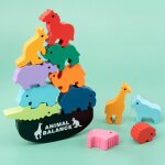 Blocs d'equilibre animaux en bois montessori pour enfants, jeux de socit, apprentissage des dinosaures, ...