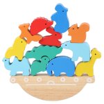 Blocs d'quilibre animal en bois montessori pour enfants, jeux de socit, dinosaure, blocs de construction ...