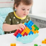 Blocs d'equilibre en bois tetris colors, blocs de construction en hauteur, jouets educatifs pour enfants, ...