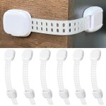 Bloc porte scurit bb, lot de 6 scurit placard enfant, longueur ajustable, rotation a 360, bloque ...