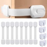 Bloc porte scurit bb, 8 pices securite placard enfant avec adhsif fort, bb de scurit verrouillage, ...