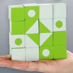Blocs de réflexion spatiale en bois, avec boîte en fer, cubes de construction, jouets educatifs pour ... Blocs de réflexion spatiale en bois, avec boîte en fer, cubes de construction, jouets educatifs pour ...