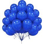 Blue balloons, 50 pieces 12 inch dark blue latex balloons, matte dark blue balloons for boys men blue ...