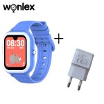 (blue and plug) wonlex - montre intelligente kt31 pour enfants, 4g, sos, wifi, gps tracker, ecran amoled ...