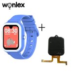 (blue and screen) wonlex - montre intelligente kt31 pour enfants, 4g, sos, wifi, gps tracker, ecran amoled ...
