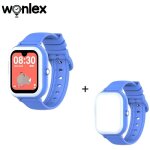 (blue and strap) wonlex - montre intelligente kt31 pour enfants, 4g, sos, wifi, gps tracker, ecran amoled ...