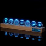 Bnhgc - boule de cristal du systme solaire avec base de lampe led, veilleuse plantaire avec plusieurs ...