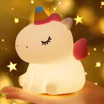 Bnhgc - licorne veilleuse enfant tactile led, usb rechargeable veilleuse bb en silicone a 3 modes luminosit ...