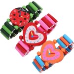 Bnhgc - montres - bracelets en bois jouet 3 pices mignon dessin anim montres en bois jouets bracelets ...