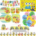 Bob l'ponge dcorations de fte d'anniversaire vaisselle jetable tasse assiette serviette bannire ballon ...