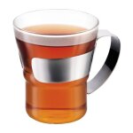 Bodum - 4552 - 16 - assam - set 2 verres a th - avec anse - 30 cl - inox brillant