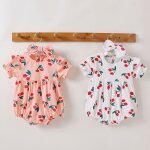 Body pour b�b�s filles, imprim� cerise, barboteuse fronc�e, v�tements pour b�b�s filles, bandeau, tenues ...