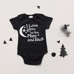 Body pour bb garon et fille, vtements pour nouveau n, tenue noire  i love you to the moon , 0 24 ...