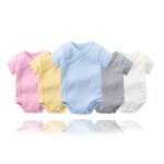 Body d'été pour bébés garçons et filles, couleur unie, a manches courtes, costume en coton, unisexe, ... Body d'été pour bébés garçons et filles, couleur unie, a manches courtes, costume en coton, unisexe, ...