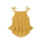 Body sans manches pour bébé fille, combinaison a volants en tricot, bretelles spaghetti, qx2d Body sans manches pour bébé fille, combinaison a volants en tricot, bretelles spaghetti, qx2d
