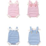 Body tricot sans manches pour bbs filles, avec nud papillon, dbardeur d't doux, barboteuse a ...