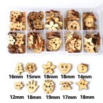 Bote de 100 boutons en bois, bches de couleur, dcoration faite a la main, joli petit bouton de dessin ...