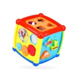 Bo�te d'activit�s a 6 c�t�s, bo�te a musique educative pr�coce, roulement a billes, bloc de tambour, ...