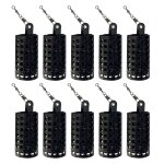 Bo�tes d'alimentation d'app�t de p�che carr�es 10 pi�ces, pi�ge a mat�riel de p�che, conteneur de leurre ...