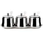 Bo�te � assaisonnement en acier inoxydable, 3 pi�ces, 30, 2 x 11, 6 x 10 cm