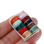Bo�tes en bois pour fournitures de couture miniatures 1:12, accessoires de maison de poup�e, mod�le d'emulatio ...