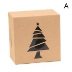 Botes cadeaux de nol en papier kraft, 1 pice, bote a bonbons, sacs d'emballage alimentaire, cadeau ...