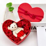 Bo�te � cadeau de savons en forme de coeur, 10 pi�ces, roses, ours, pour la saint - valentin, pour une ...