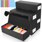 Botes a cartes pour plus de 6000 + cartes, bote de rangement avec 48 sparateurs, 2 etiquettes, cartes ...