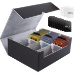Bote a cartes pour mtg, bote de rangement cartes magntique, magnetic deck box en cuir pour plus de ...